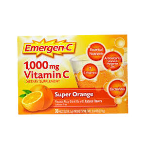 Emergen-C, 1,000 mg Vitamin C, Super Orange, 30 Packets, 0.32 OZ(9.1 lbs) Each