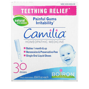 Boiron, Camilia, Teething Relief, 1 Month + , 30 Doses, 0.034 fl oz (1 ml) Each