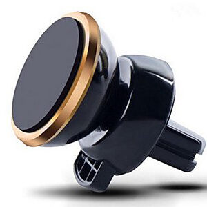 Car Holder Mobile Phone Car Mount Magnetic Air Vent Mount GPS Stand 360 Adjustable For iphone 5 6 7 Plus-Gold