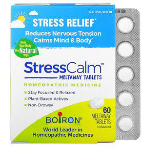 Boiron, Stress Calm Meltaway Tablets, Stress Relief, Unflavored, 60 Meltaway Tablets