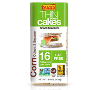 Suzie's Thin Cakes Snack Crackers Gluten Free Corn Quinoa and Sesame -- 4.6 oz