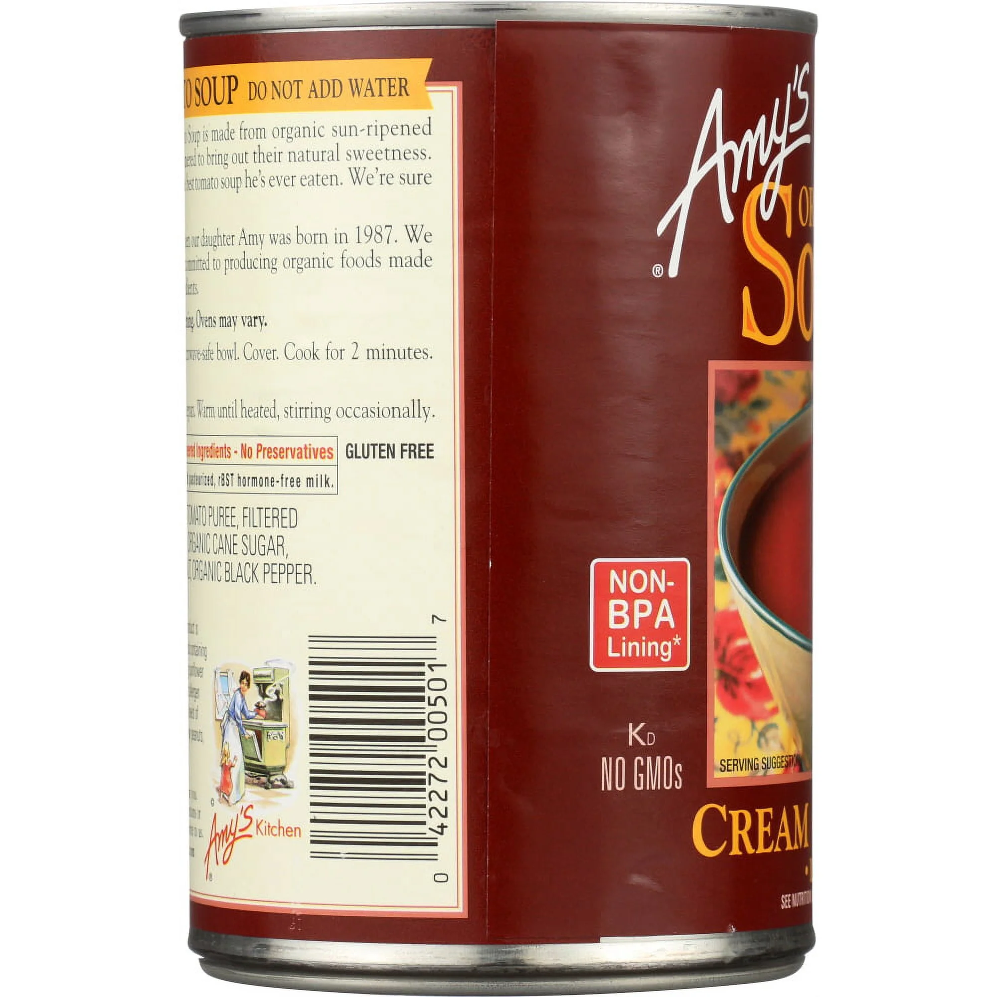 Amy's Organic Low Fat Cream of Tomato Soup 14.5oz - Image 3