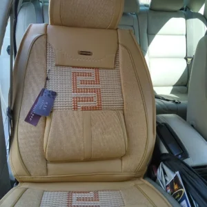 Full Set Fabrics Antiskid Slip-proof Front Rear Cream-coloured Car Seat Cushion Cover- 5 set