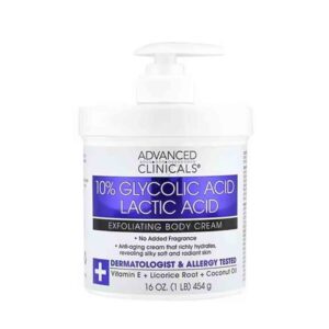 Best online shopping sites in usa - Advanced Clinicals, 10% Glycolic Acid, Lactic Acid, Exfoliating Body Cream, 16 oz (454 g)