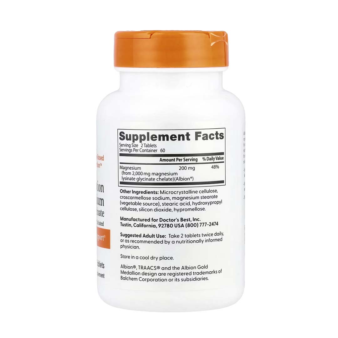 Doctor's Best, High Absorption Magnesium, 120 Tablets, (100 mg per Tablet) - Image 2