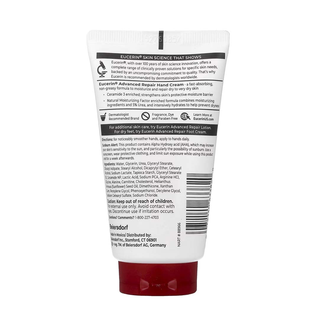 Eucerin, Advanced Repair Hand Cream, Dry to Very Dry Skin, Fragrance Free, 2.7 oz (78 g) - Image 2