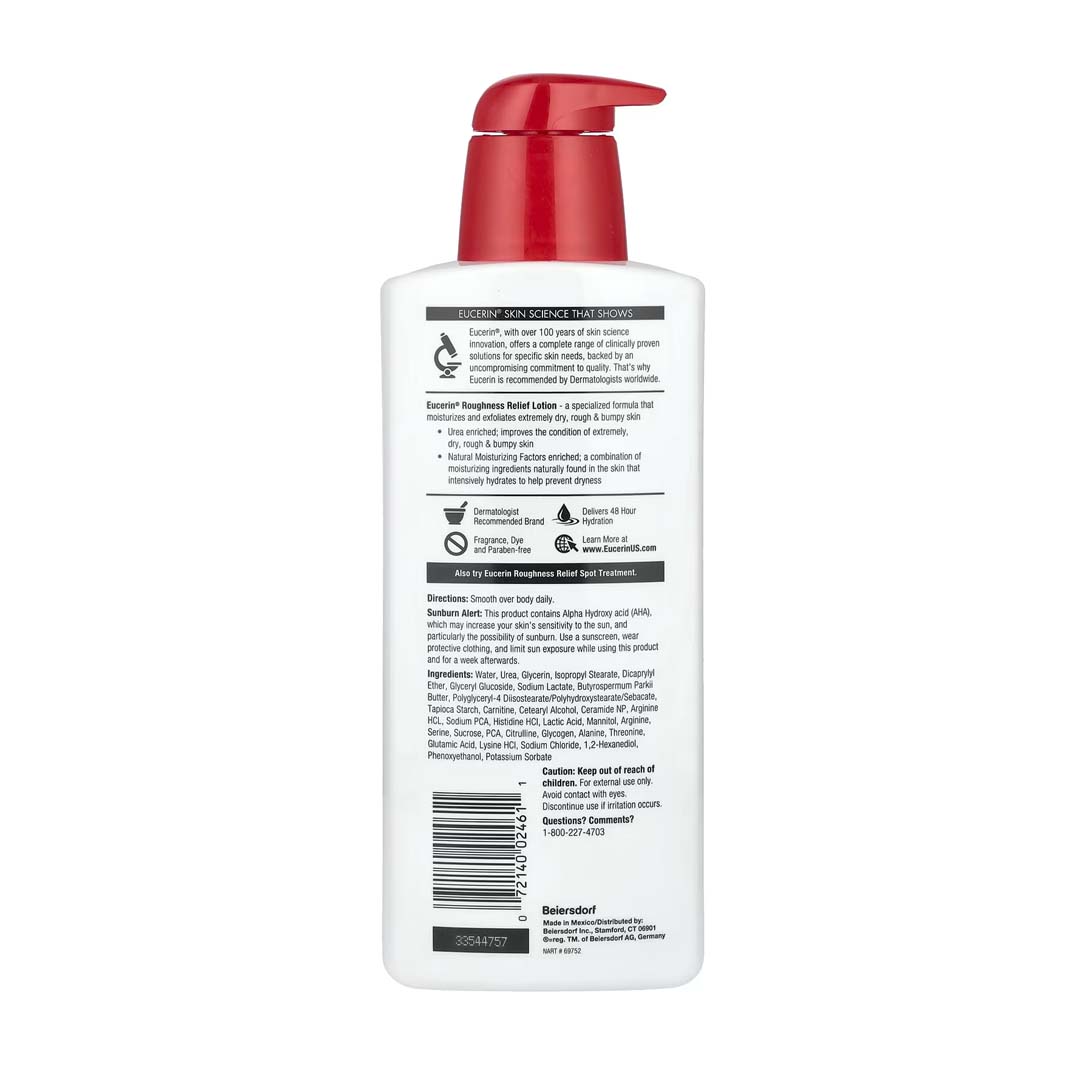 Eucerin, Roughness Relief Lotion, Fragrance Free, 16.9 fl oz (500 ml) - Image 2