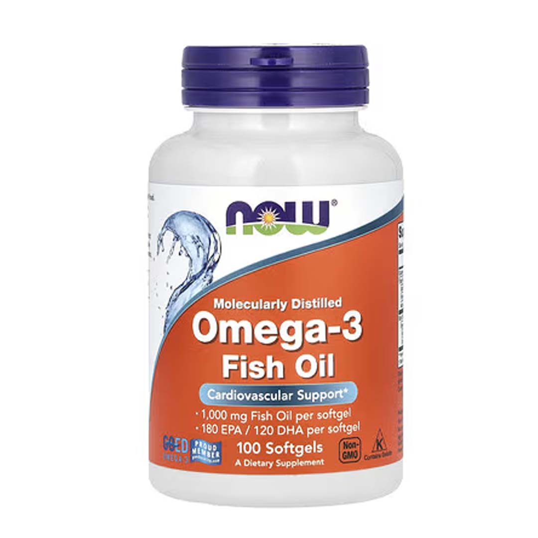 NOW Foods, Omega-3 Fish Oil, 1,000 mg, 180 EPA - 120 DHA, 100 Softgels
