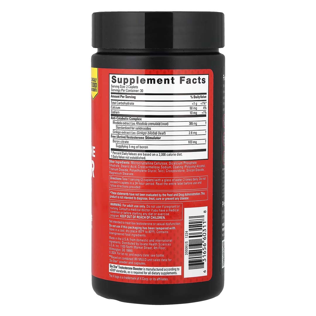 SIXSTAR, Testosterone Booster, 60 Caplets - Image 2