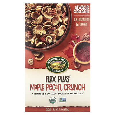 Best online shopping sites in usa - Nature's Path, Organic Flax Plus® Cereal, Maple Pecan Crunch, 11.5 oz (325 g)