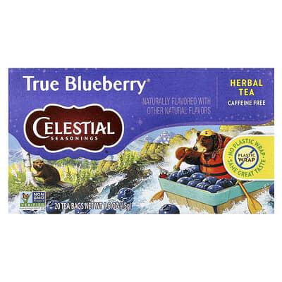 Best online shopping sites in usa - Celestial Seasonings, Herbal Tea, True Blueberry®, Caffeine Free, 20 Tea Bags, 1.6 oz (45 g)