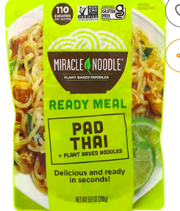 Miracle Noodle, Ready Meal, Pad Thai + Plant Based Noodles, 9.9 oz (280 g)