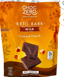 ChocZero, Keto Bark, Milk Chocolate, Caramel Crunch, 15 Mini Bars, 6 oz (170 g)