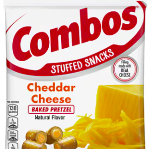 Combos Stuffed Cheddar Cheese Baked Pretzel Snacks, 6.3 oz(pack2)
