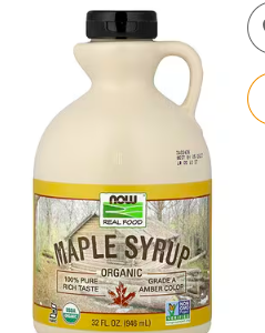 NOW Foods, Real Food, Organic Maple Syrup, Grade A, Amber Color, 32 fl oz (946 ml)