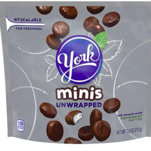 YORK Unwrapped Dark Chocolate Peppermint Patties, Candy Bag, 7.6 oz