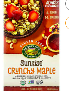 Nature's Path, Organic Sunrise Crunchy Maple Cereal, 10.6 oz (300 g)