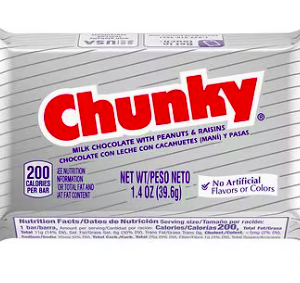 Chunky Milk Chocolate with Roasted Peanuts and Raisins Candy Bar Milk Chocolate with Peanuts and Raisins, 1.4 Oz(pack2)