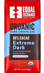 Equal Exchange, Organic Dark Chocolate, Extreme Dark, 88% Cacao, 2.8 oz (80 g)