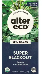Alter Eco, Organic Dark Chocolate Bar, Super Blackout, 90% Cacao, 2.65 oz (75 g)