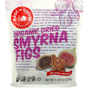 Made in Nature, Organic Dried Smyrna Figs, Sun-Dried, Unsulfured, 1 lb (454 g)