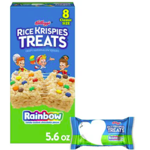 Rice Krispies Treats Crispy Marshmallow Squares Rainbow, 0.7 oz, 8 pack