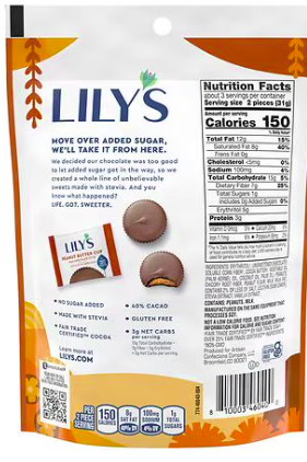 Best online shopping sites in usa - Lily's Peanut Butter Cups Milk Chocolate, 3.2 oz - Image 2