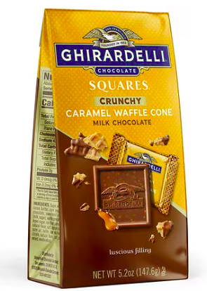 Best online shopping sites in usa - Ghirardelli Squares Milk Chocolate Caramel Waffle Cone, 5.2 OZ