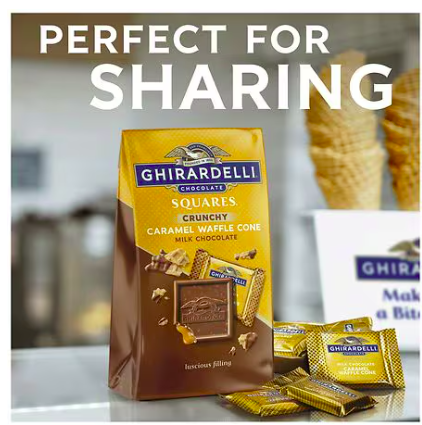 Best online shopping sites in usa - Ghirardelli Squares Milk Chocolate Caramel Waffle Cone, 5.2 OZ - Image 3