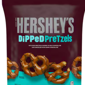 HERSHEY'S Milk and Dark Chocolate Covered Dipped Pretzels Bag Milk and Dark Chocolate Covered, 8.5 oz