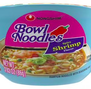 Nongshim Bowl Noodle Soup Spicy Shrimp, 3.03 oz(PACK2)