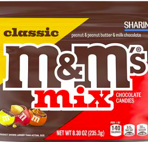 M&M's Classic Mix Chocolate Candies Peanut, Peanut Butter & Milk Chocolate, 8.3 oz(PACK2)