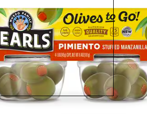 Pearls Pimiento Olives in To Go Cups, 1.6 oz, 4 pack