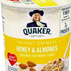 Quaker Oats Instant Oatmeal Cup, Honey & Almonds, 1.76 oz