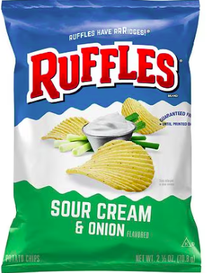 Best online shopping sites in usa - Ruffles Potato Chips Sour Cream & Onion, 2.5 OZ(pack2)