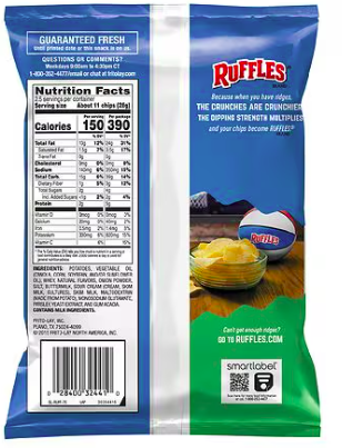 Best online shopping sites in usa - Ruffles Potato Chips Sour Cream & Onion, 2.5 OZ(pack2) - Image 4