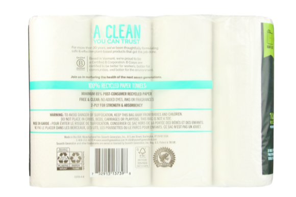 Best online shopping sites in usa - Seventh Generation Recycled Paper Towels--8 Pack - Image 2