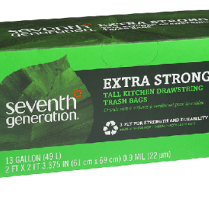 Seventh Generation Extra Strong Tall Kitchen Drawstring Trash Bags--20 Bags-13 Gallon