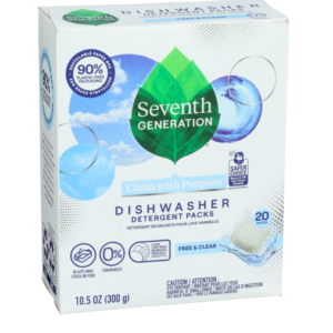 Seventh Generation Dishwasher Detergent Packs Free & Clear--20 Packs