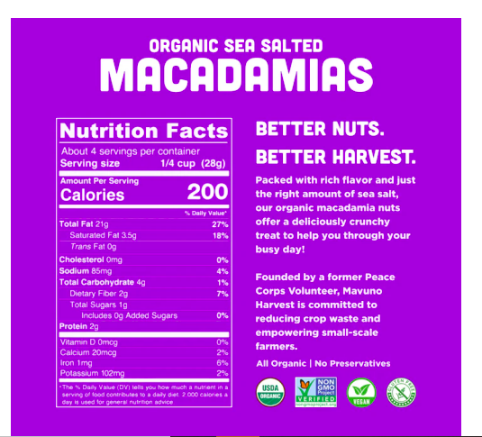 Best online shopping sites in usa - Mavuno Harvest Organic Dry Roasted Macadamias with Sea Salt-4 oz - Image 2