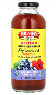 Best online shopping sites in usa - Bragg, Organic Apple Cider Vinegar Refreshers, Prebiotic, Concord Grape & Hibiscus, 16 fl oz (473 ml)